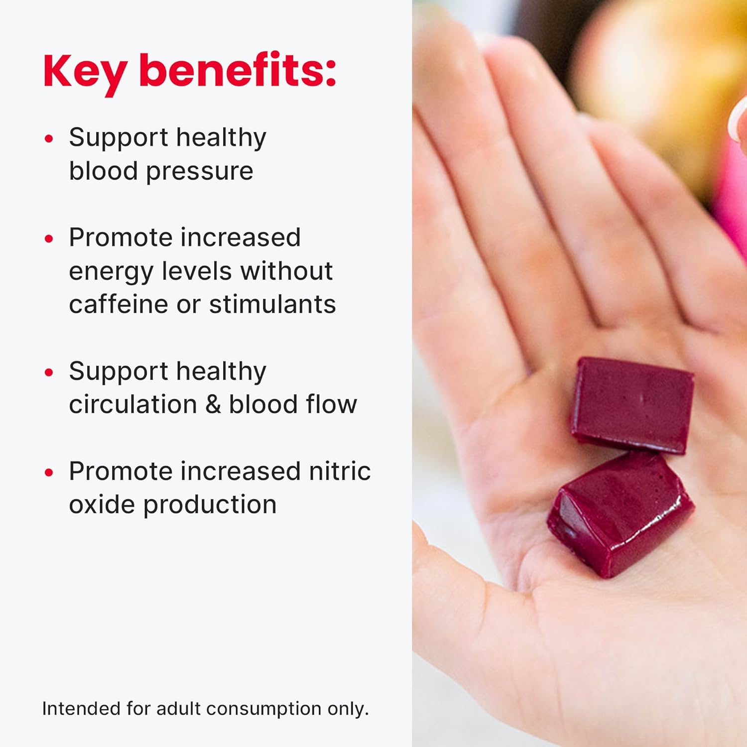 humanN SuperBeets Heart Chews - Blood Pressure & Energy Support, Grape Seed Extract - 60 Count
