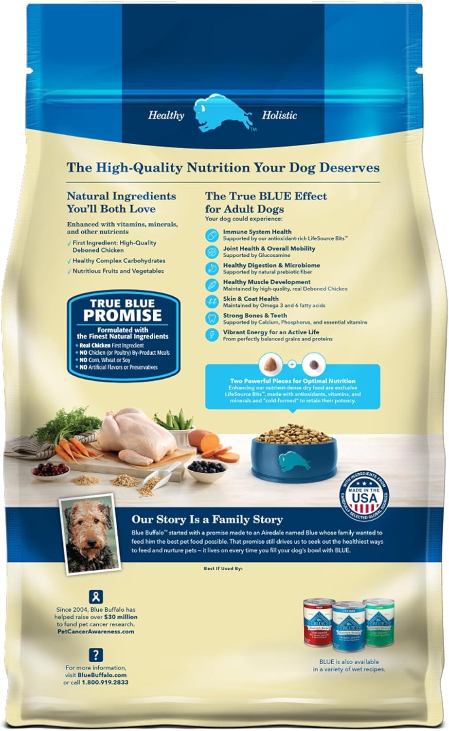 Blue Buffalo Life Protection Dry Dog Food - Real Chicken, Natural Ingredients & Nutrients - 15lb