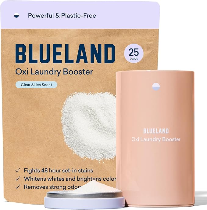 BLUELAND Laundry Booster - Lifts Stains & Odors, Vegan Ingredients - Clear Skies, 17.6oz, 25 Loads