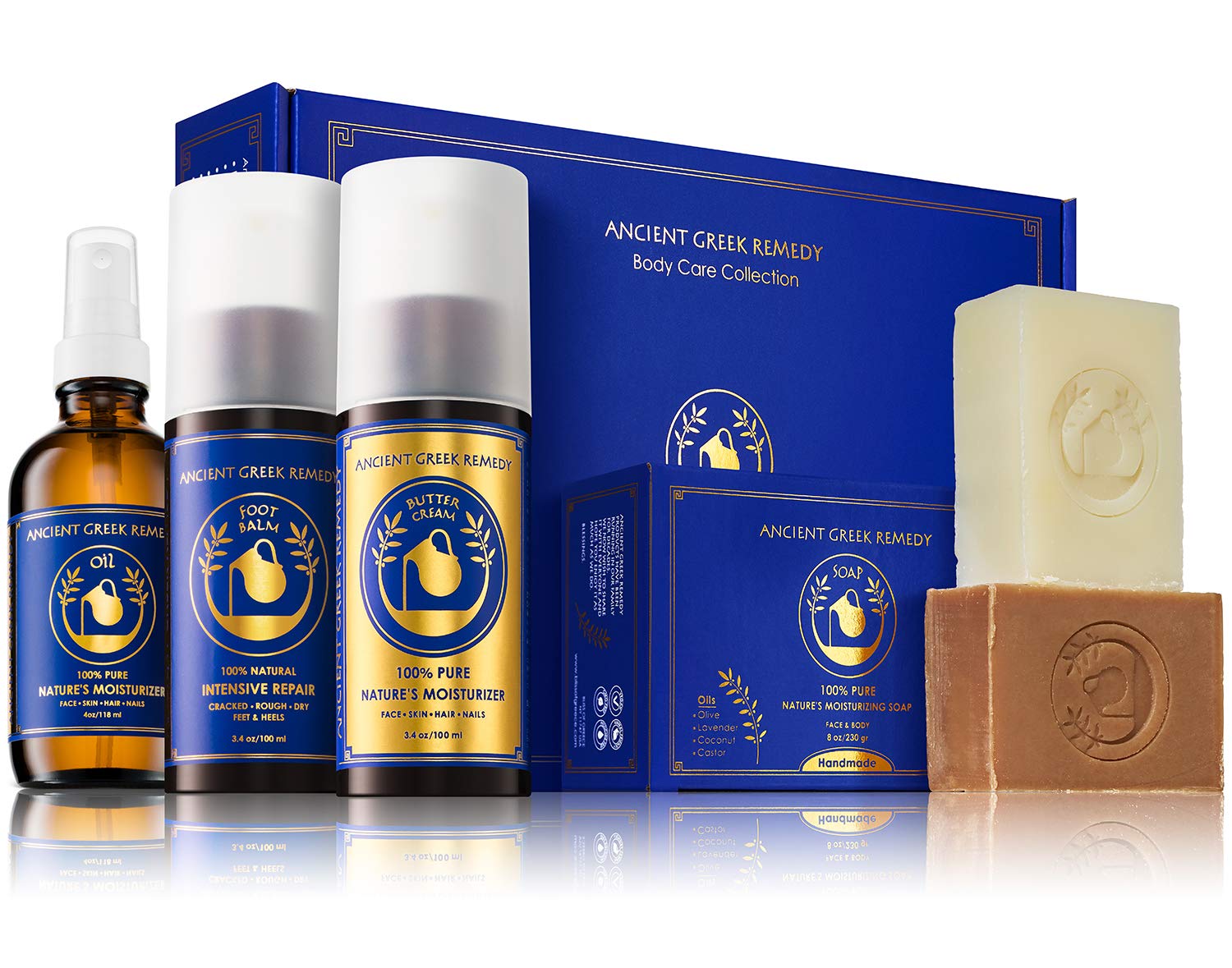 Ancient Greek Remedy Bath and Body Set - Nourishing, Hypoallergenic, Lavender Scent - Gift Kit