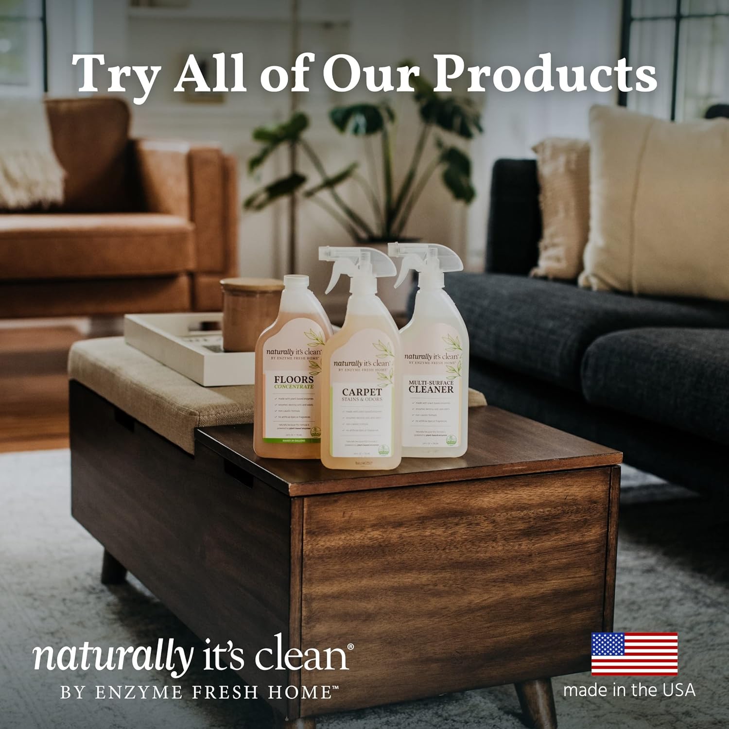 naturally It's clean Floor Cleaner - Plant-Based Enzymes, Odor Eliminator, 24 Gallons