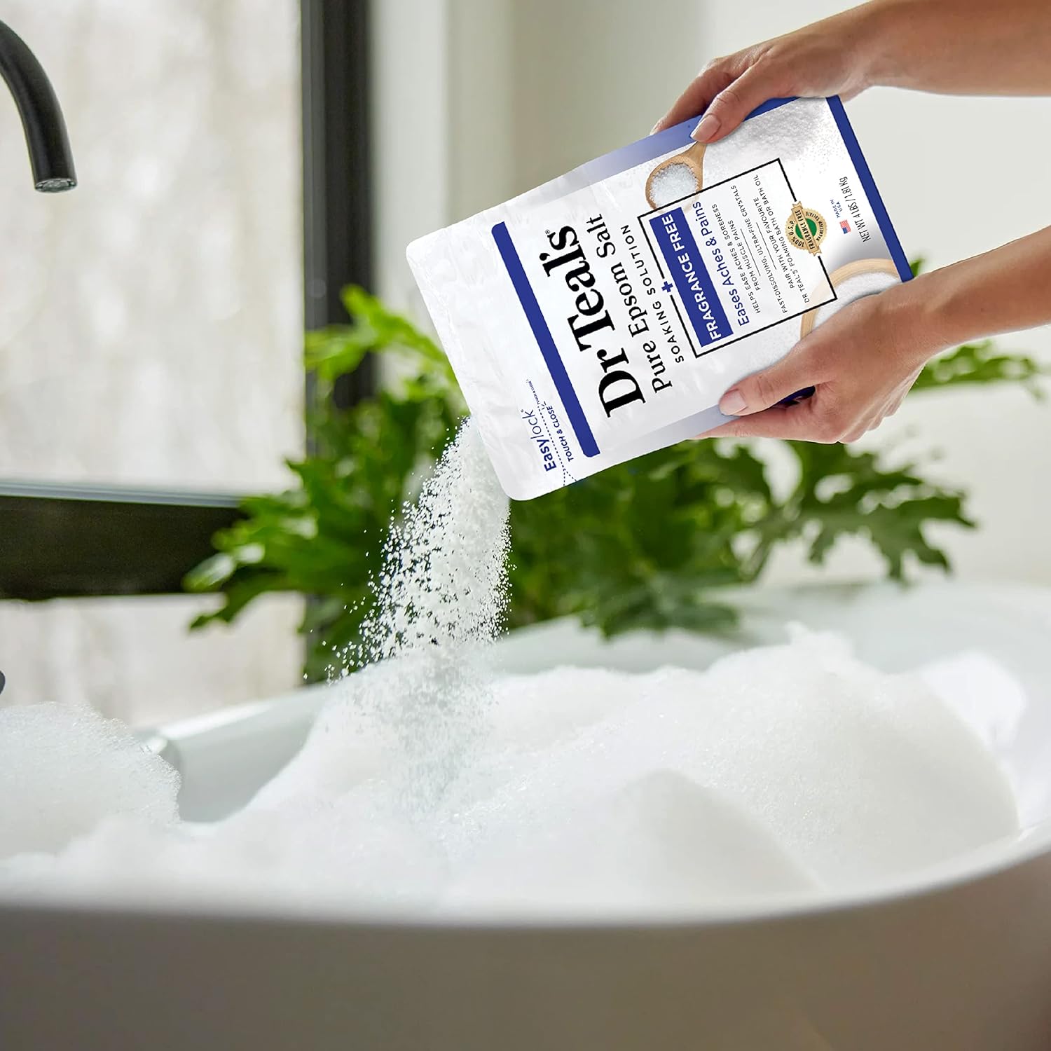 Dr Teal's Bath Soak - Eases Muscle Pain, Fragrance-Free, Paraben-Free - 4 lbs