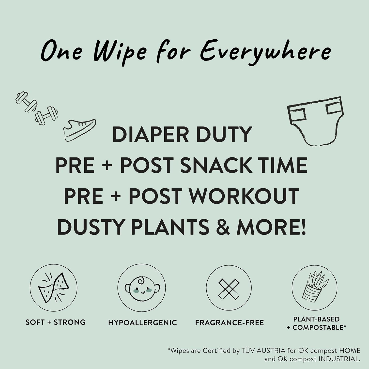 Clean Conscious Unscented Wipes | over 99% Water, Compostable, Plant-Based, Baby Wipes | Hypoallergenic for Sensitive Skin, EWG Verified | Geo Mood, 288 Count