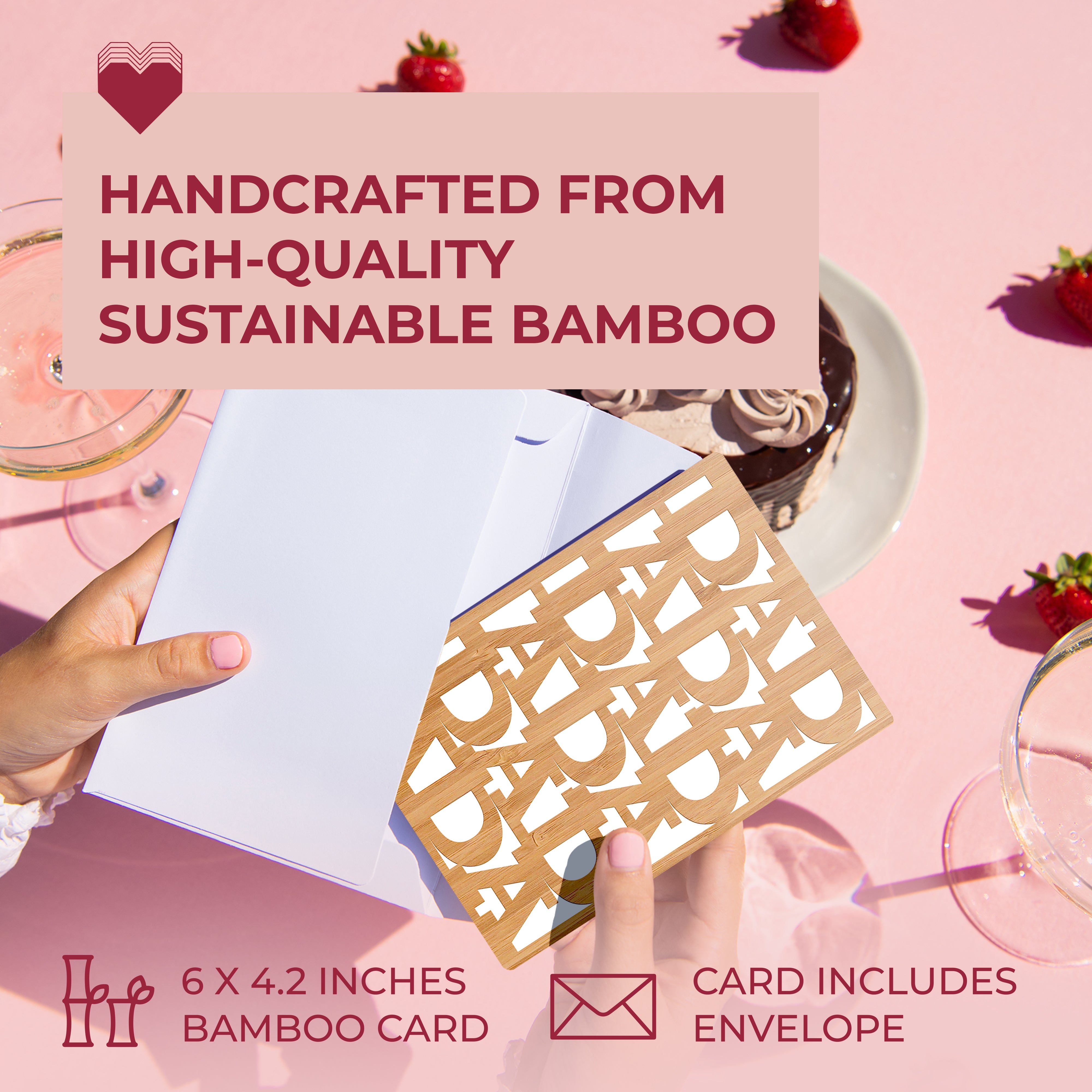 Handcrafted Sustainable Bamboo Birthday, Thank You Gift For Him | Birthday Cards for Dad, Grandpa, Brother, Husband | Dad