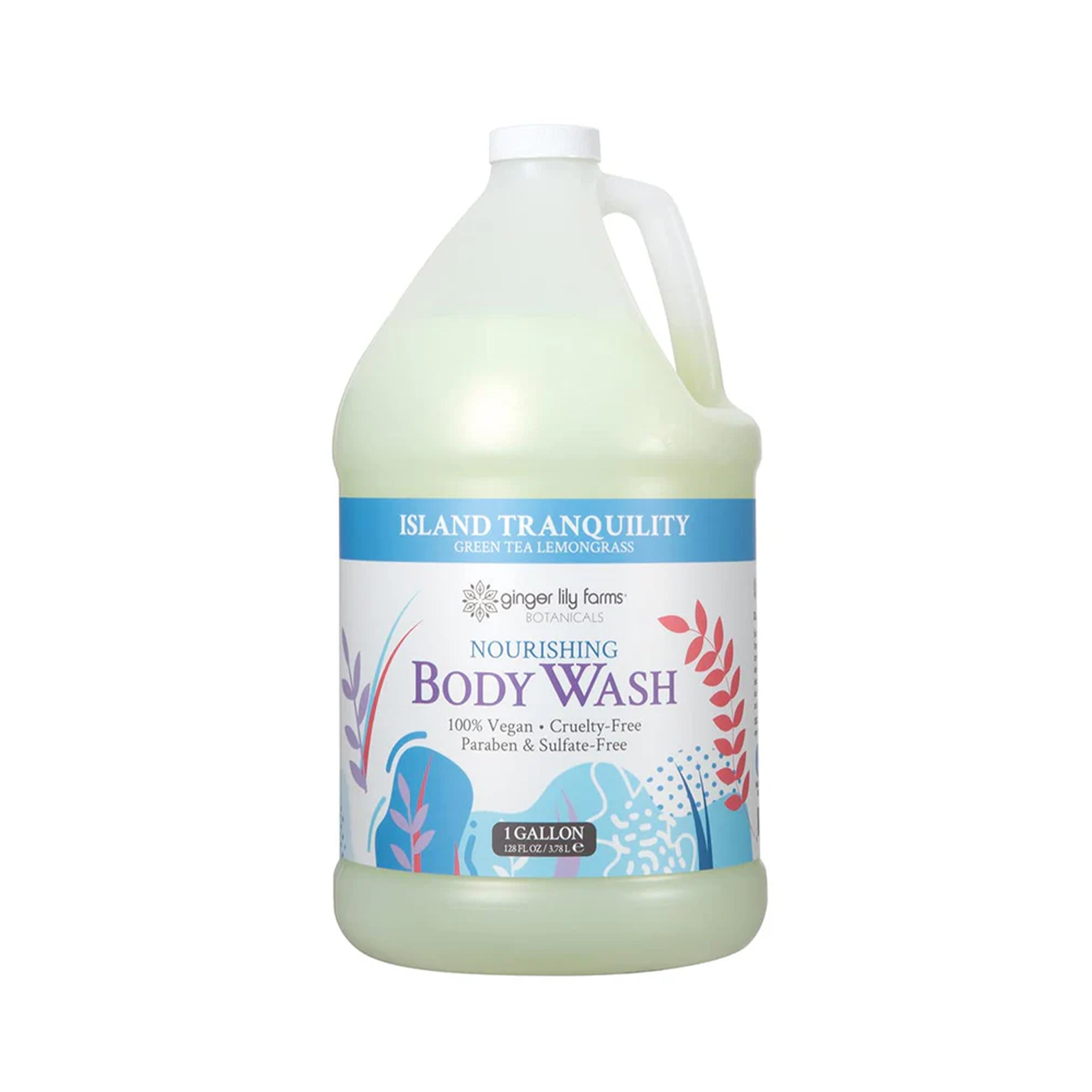 Ginger Lily Farms Botanicals Body Wash - Nourishing Formula, Green Tea & Lemongrass Scent - 1 Gallon