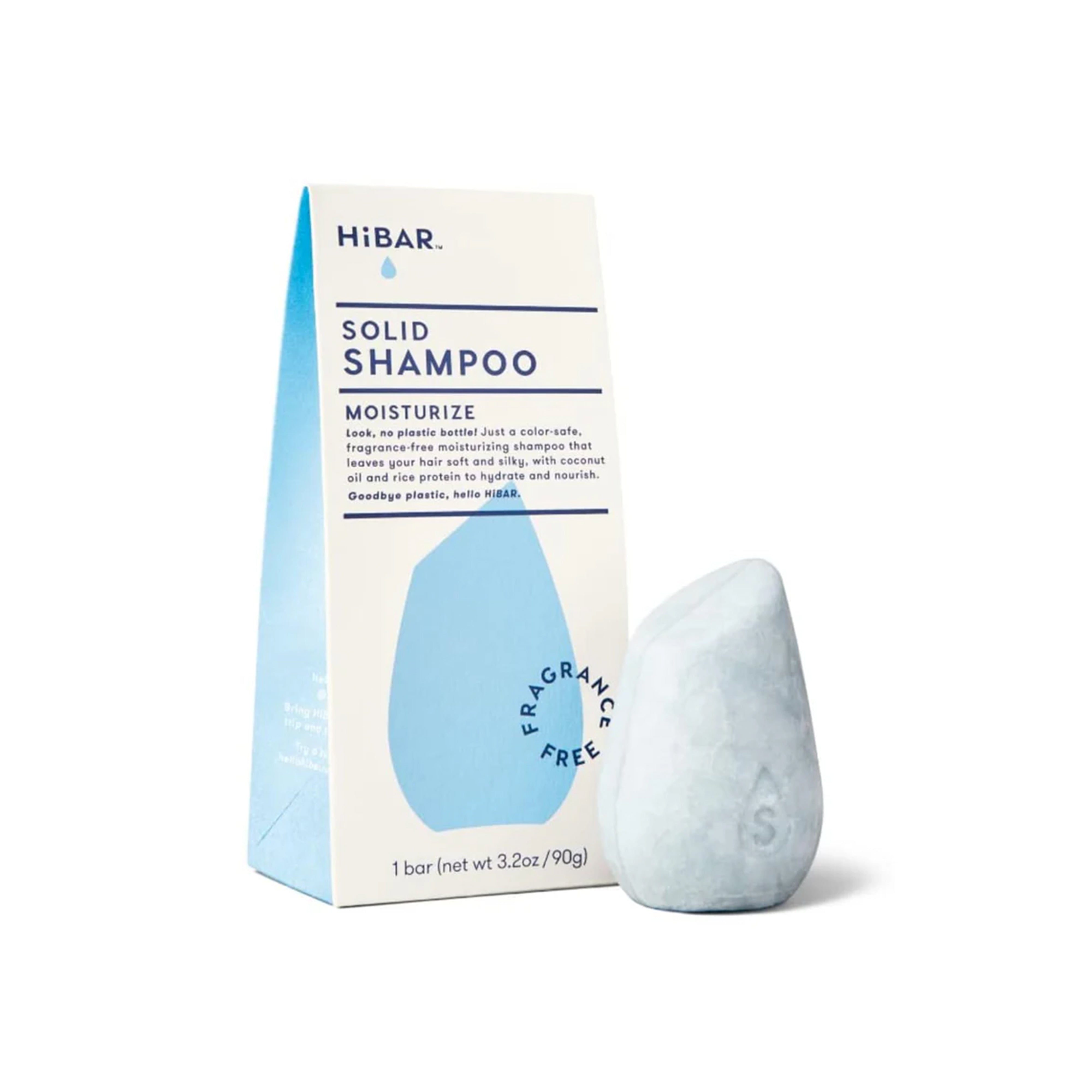 HiBAR Moisturize Shampoo Bar - Nourishes and Hydrates Dry Hair, Fragrance-Free, Vegan - 1 Bar