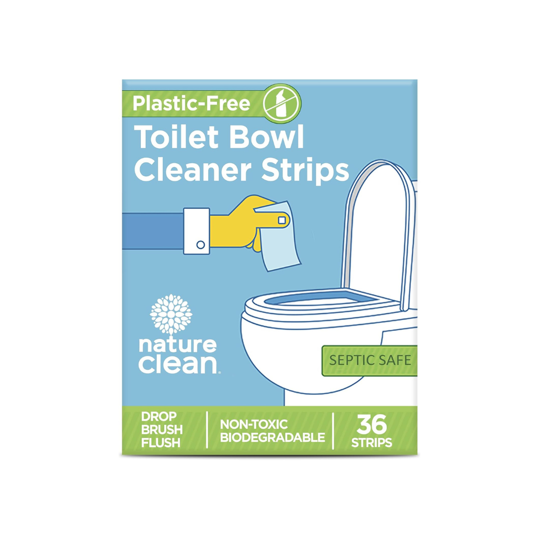 Nature Clean Toilet Bowl Cleaner Strips - Non-Toxic, Biodegradable, Fresh Lemon Scent - 36 Count