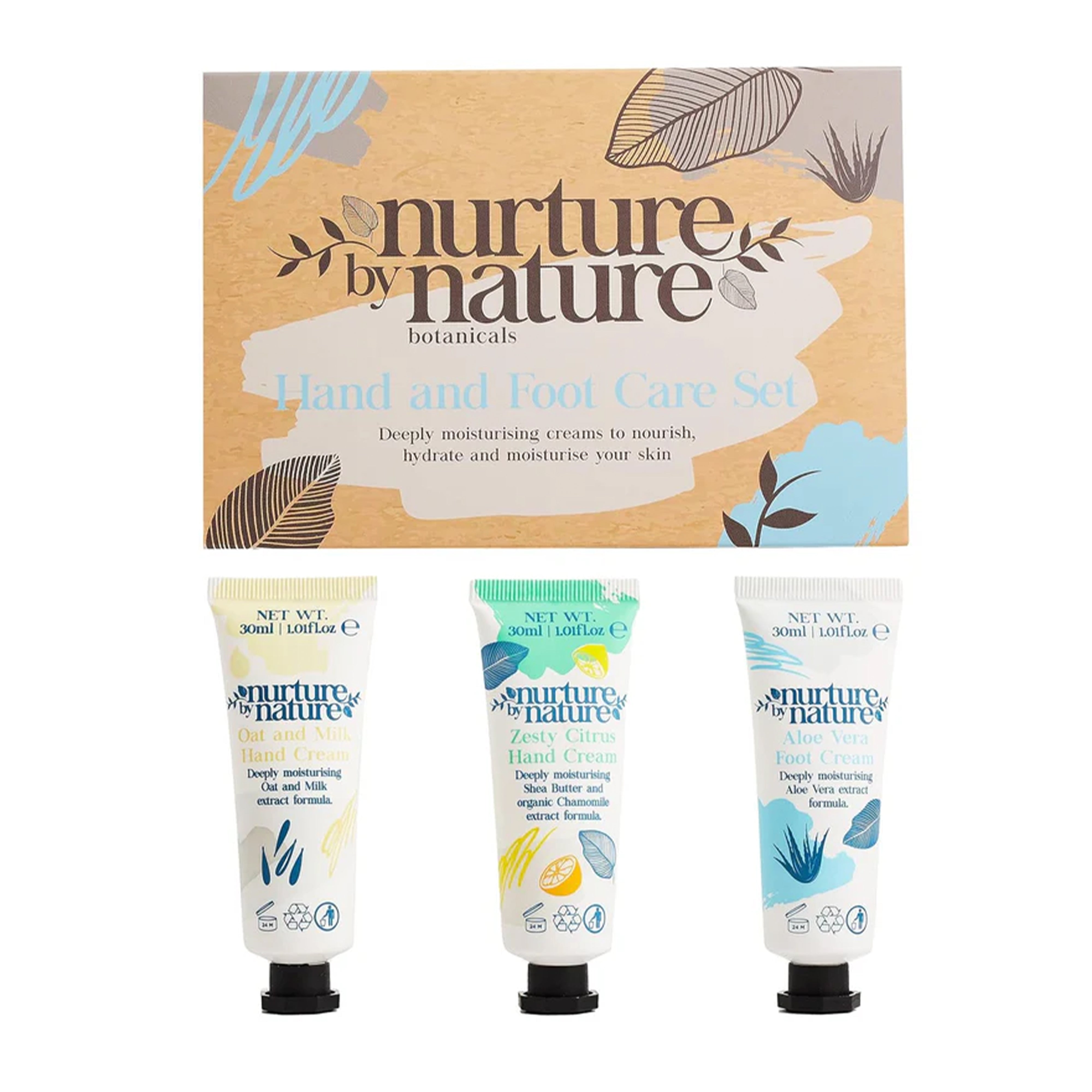 Nurture by Nature Hand & Foot Lotion Set - Hydrating, Aloe Vera & Vitamin E, Travel Size - 3 Pack