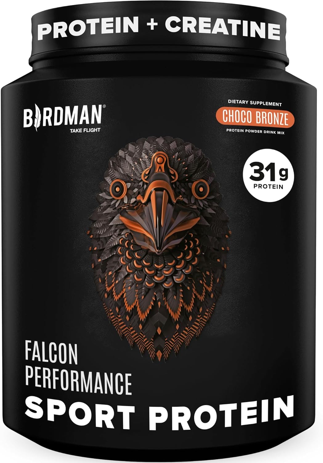 Birdman Falcon Performance Vegan Protein Powder - 31g Protein, Probiotics, Low Carb - 19 Servings