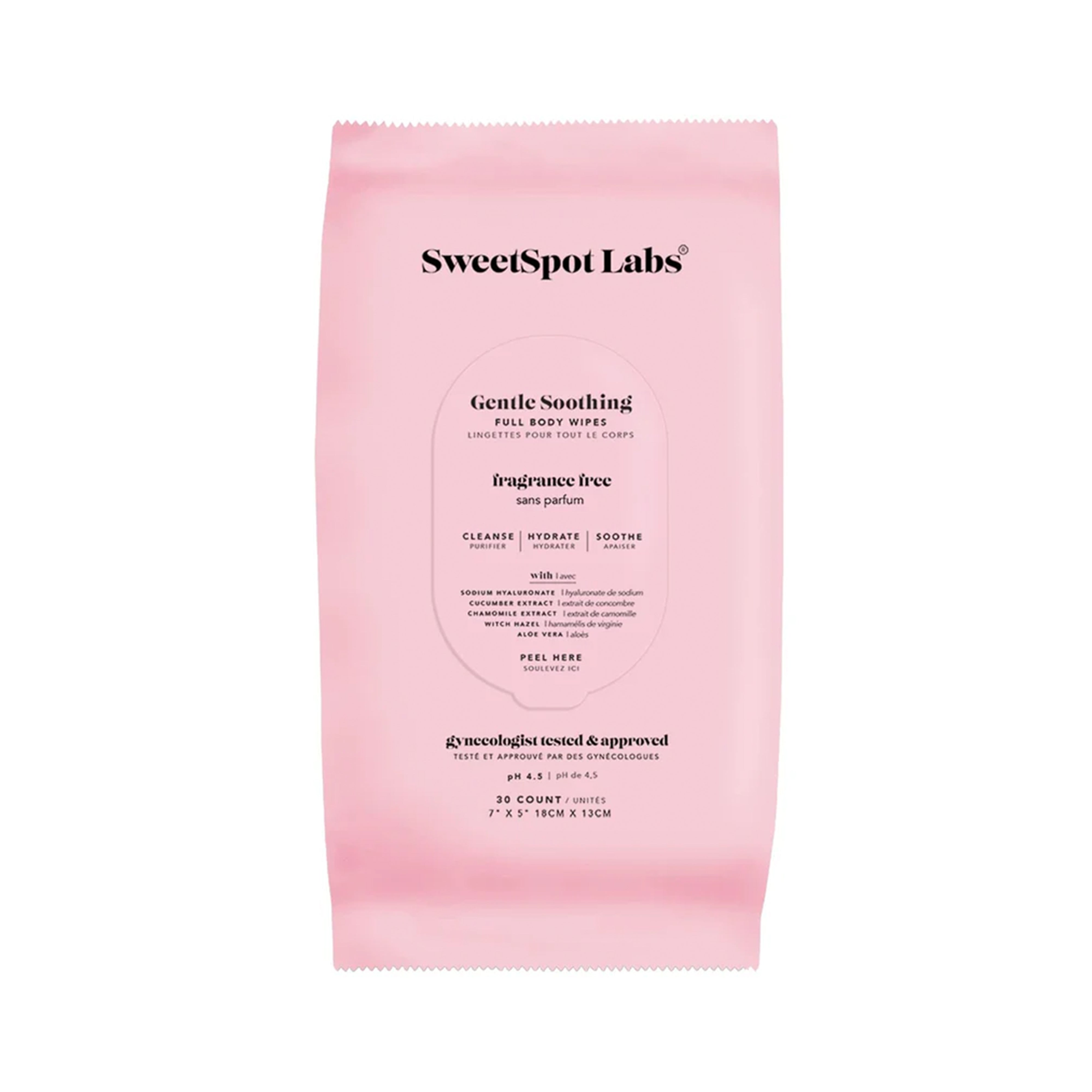 SweetSpot Labs Feminine Wipes - Soothing & Hydrating, Gynecologist Approved - 30 Count