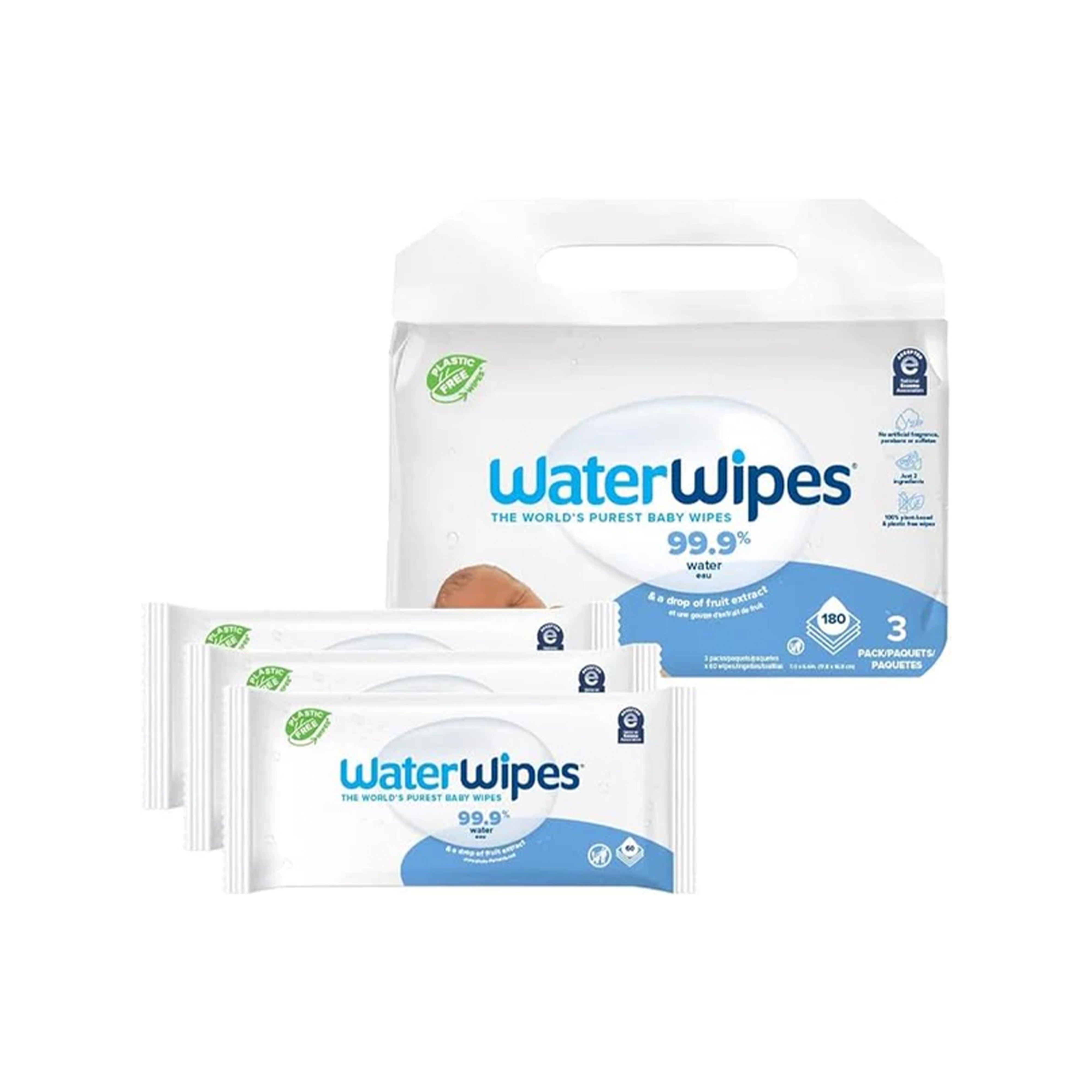 WaterWipes Baby Wipes - 99.9% Purified Water, Hypoallergenic for Sensitive Skin - 300 Count