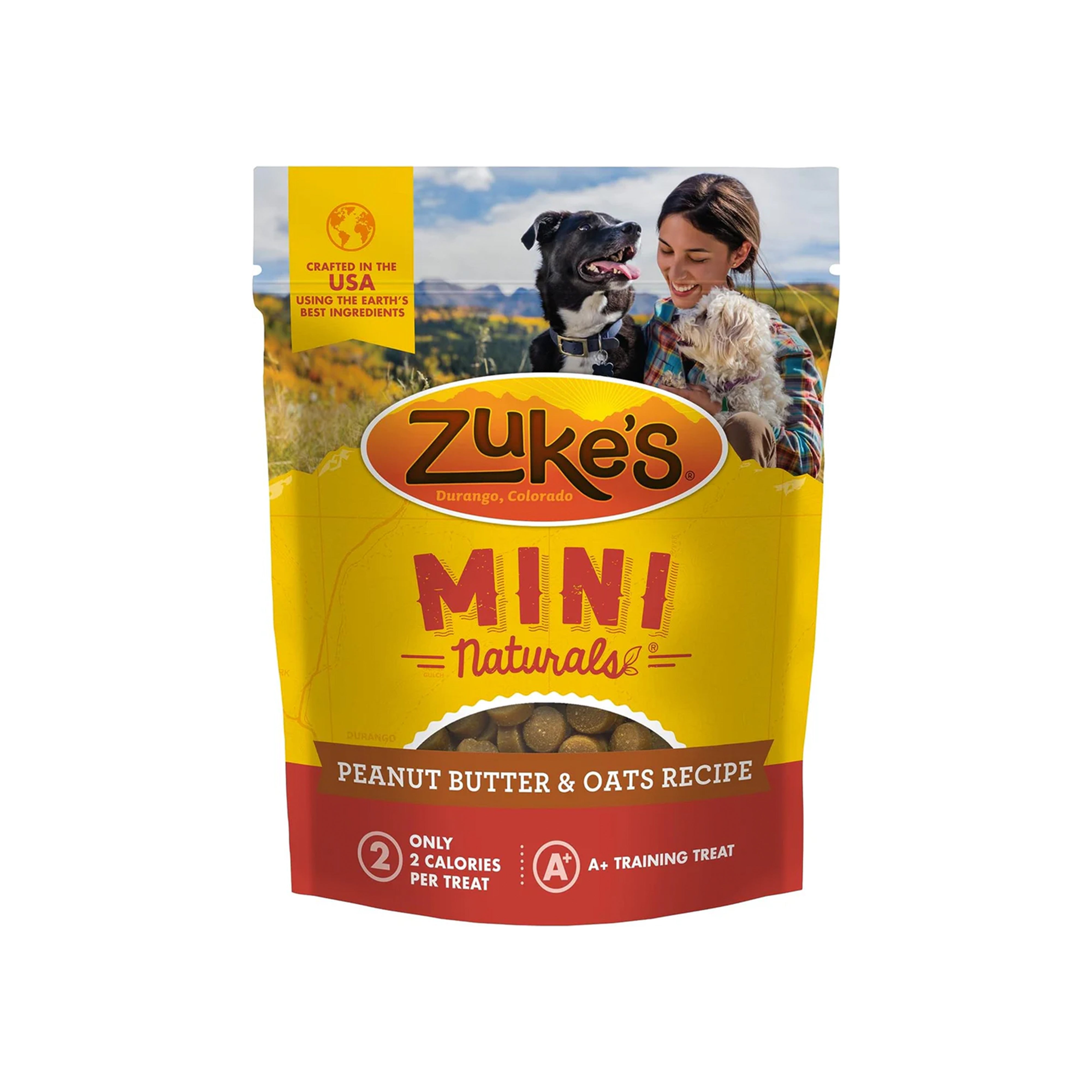 Zuke's Mini Naturals Dog Treats - Peanut Butter & Oats, Soft Chewy Bites, 16oz Pouch