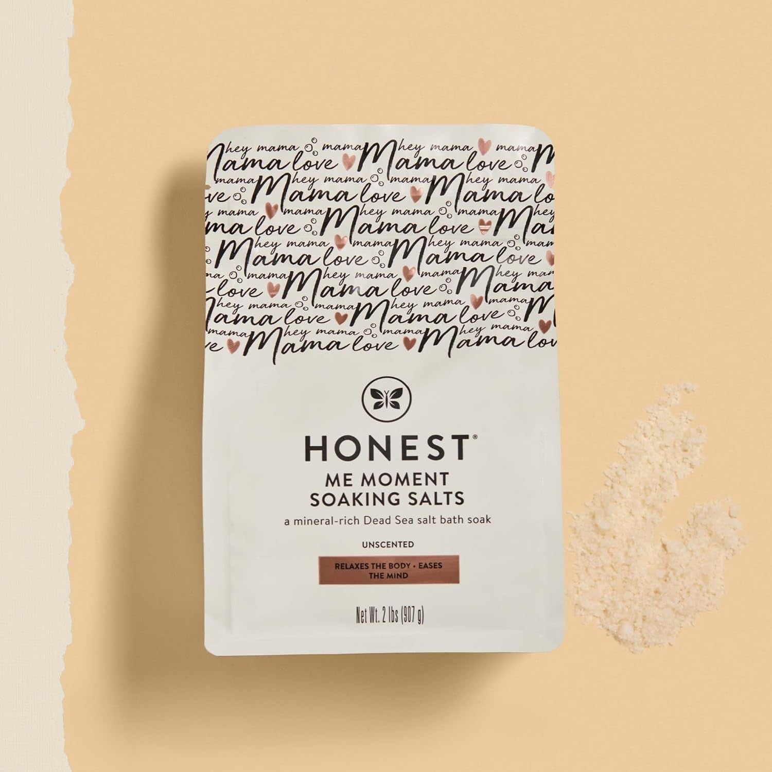 Honest Mama Me Moment Soaking Salts | Calming, Mineral-Rich Dead Sea Salt Soak | 2 Lbs
