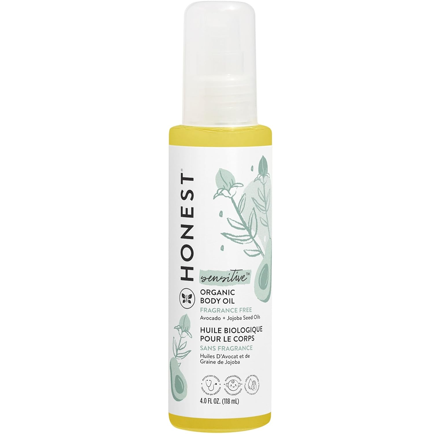 Organic Body Oil | Gentle for Baby | Fragrance Free, Plant-Based, Hypoallergenic | 4.0 Fl Oz