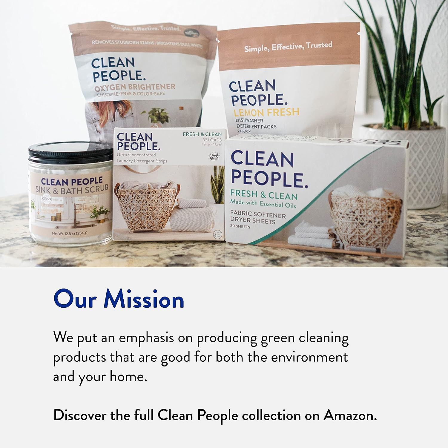 The Clean People Laundry Detergent Pods - Hypoallergenic, Plant-Based, Stain Fighting - 96 Pack