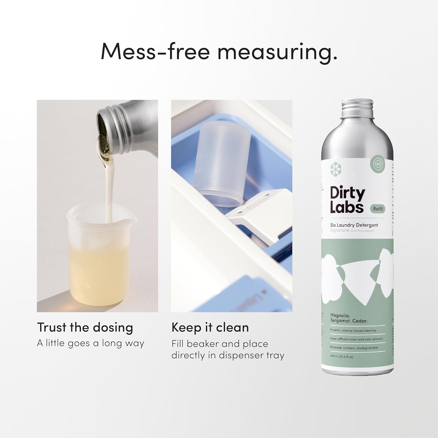 Dirty Labs Bio-Liquid Laundry Detergent - Nontoxic Stain Removal, 80 Loads, Signature Scent