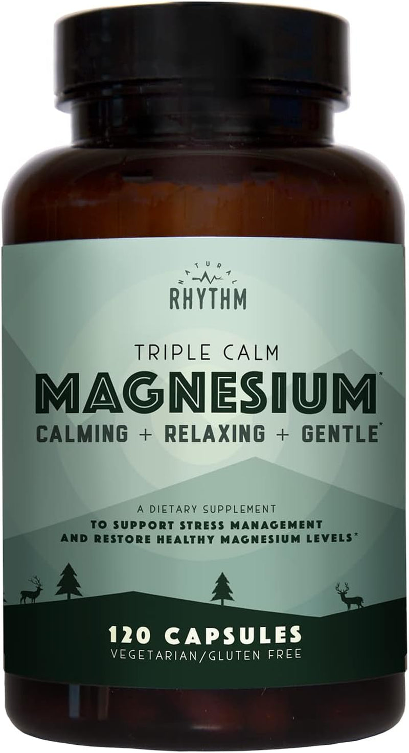 Triple Calm Magnesium 150 Mg - 120 Capsules – Magnesium Complex Compound Supplement with Magnesium Glycinate, Malate, and Taurate. Calming Blend for Promoting Rest and Relaxation.