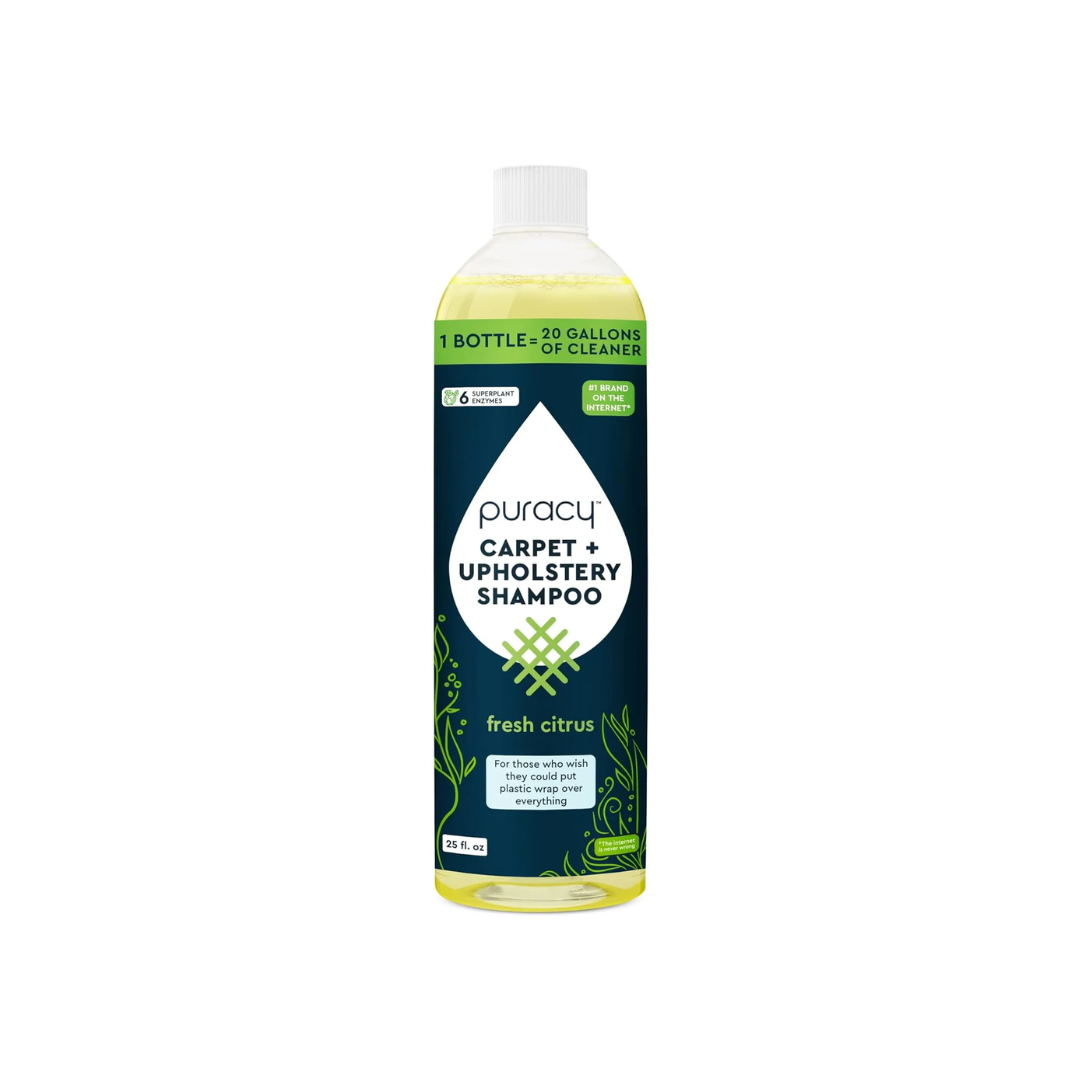 Puracy Carpet Shampoo - Pet Stain Remover, Natural Ingredients, Low Foam - 25oz Makes 20 Gallons