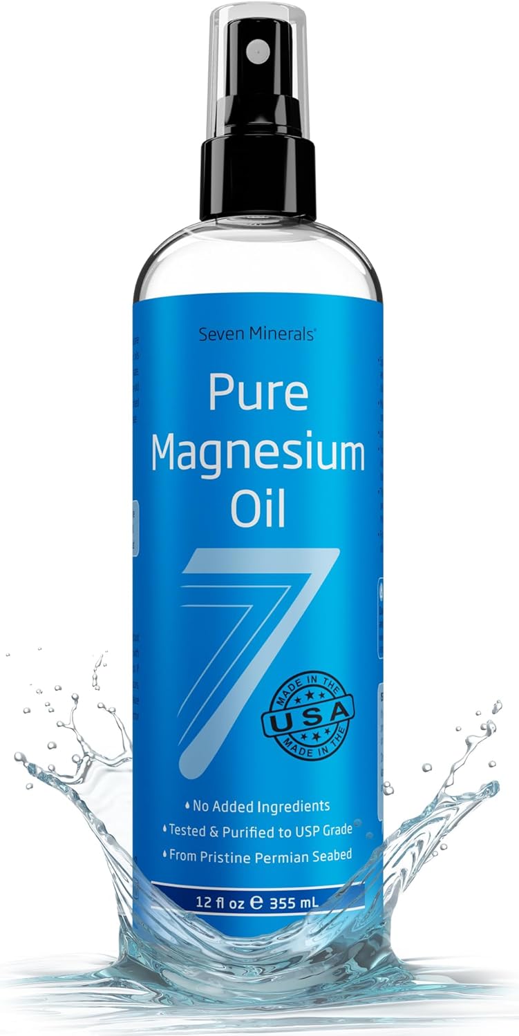 Seven Minerals Magnesium Oil Spray - 100% Absorbable, No Unhealthy Minerals - 12 oz