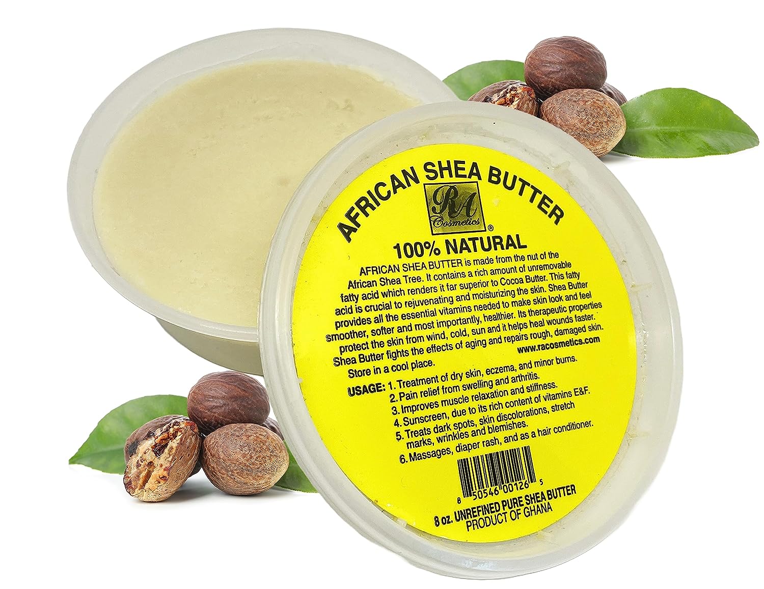REAL African Shea Butter Body Moisturizer - Pure Raw Hydration, 100% Unrefined - 8oz