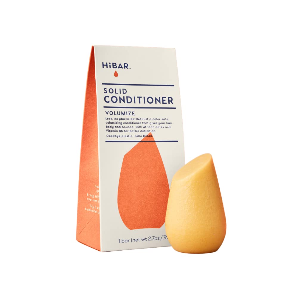 HiBAR Volumize Conditioner Bar - Adds Body & Definition, Vegan, Plastic-Free - 1 Solid Bar