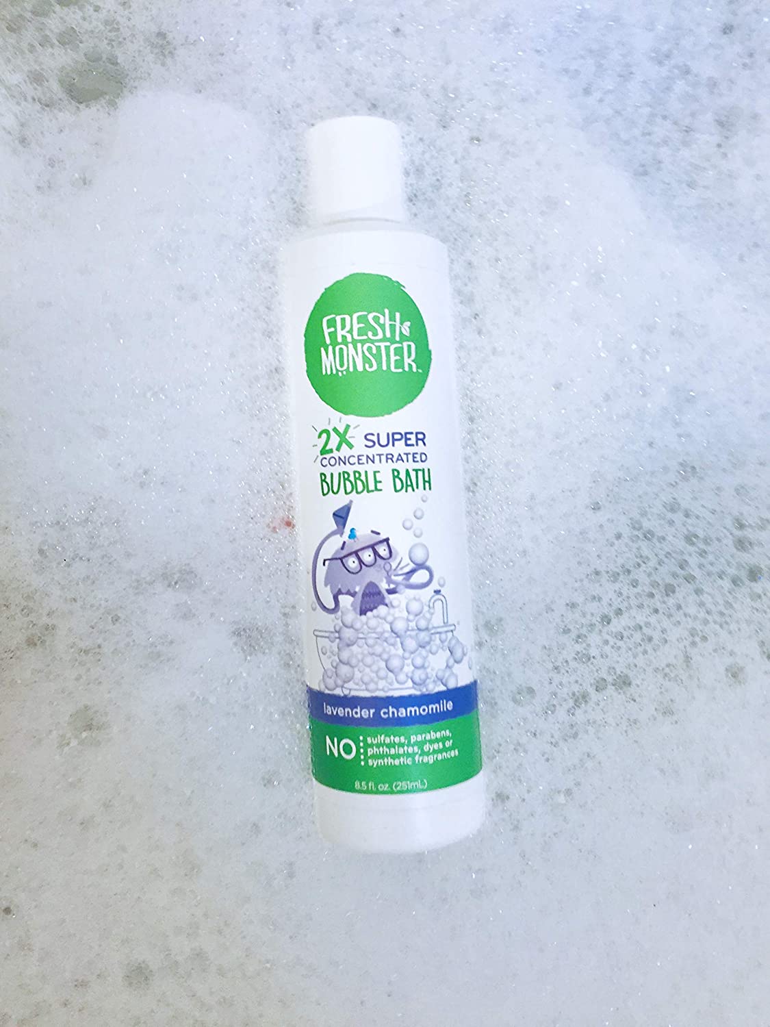 Fresh Monster Kids Bubble Bath - Hypoallergenic, Plant-Based, Soothing Lavender - 8.5oz