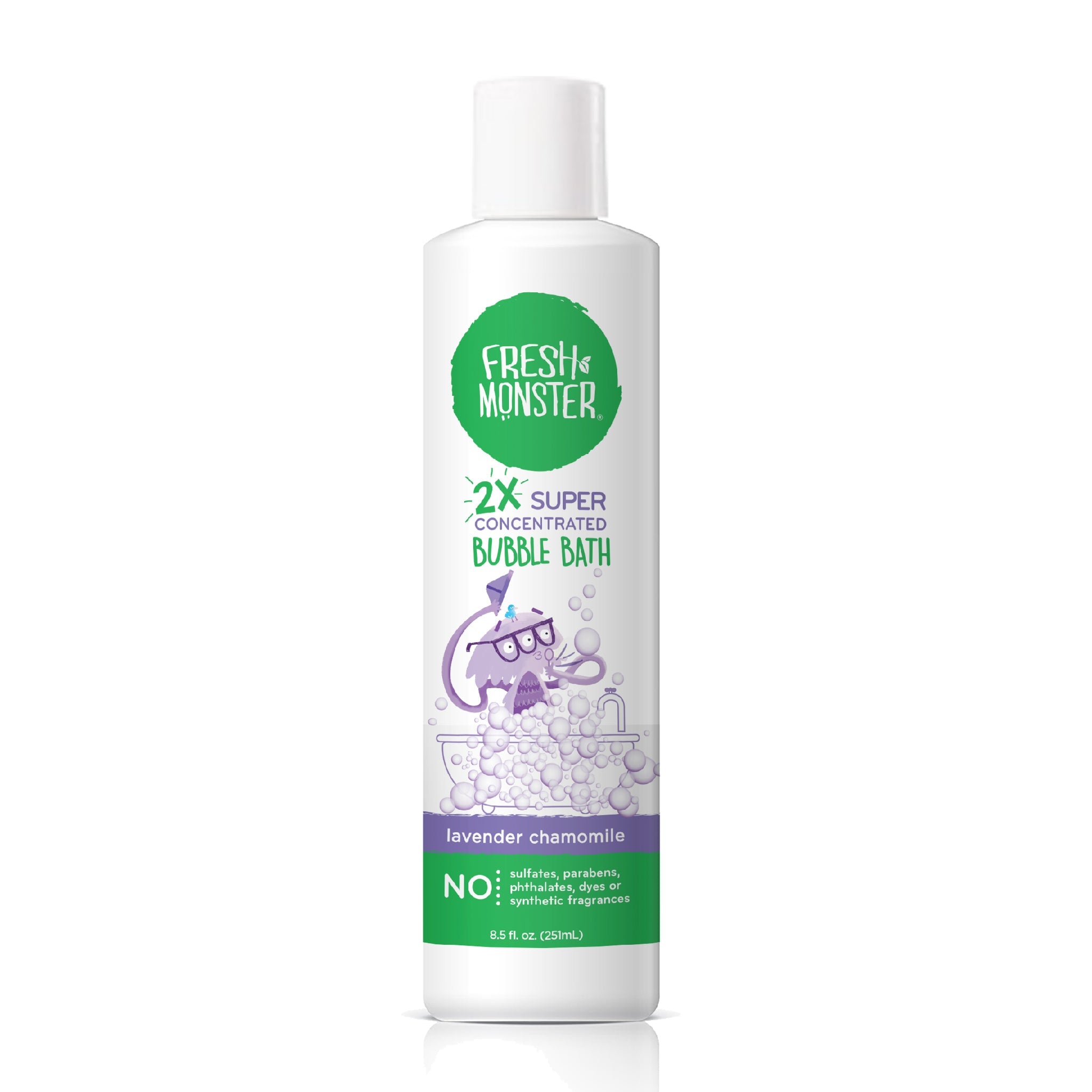 Fresh Monster Kids Bubble Bath - Hypoallergenic, Plant-Based, Soothing Lavender - 8.5oz