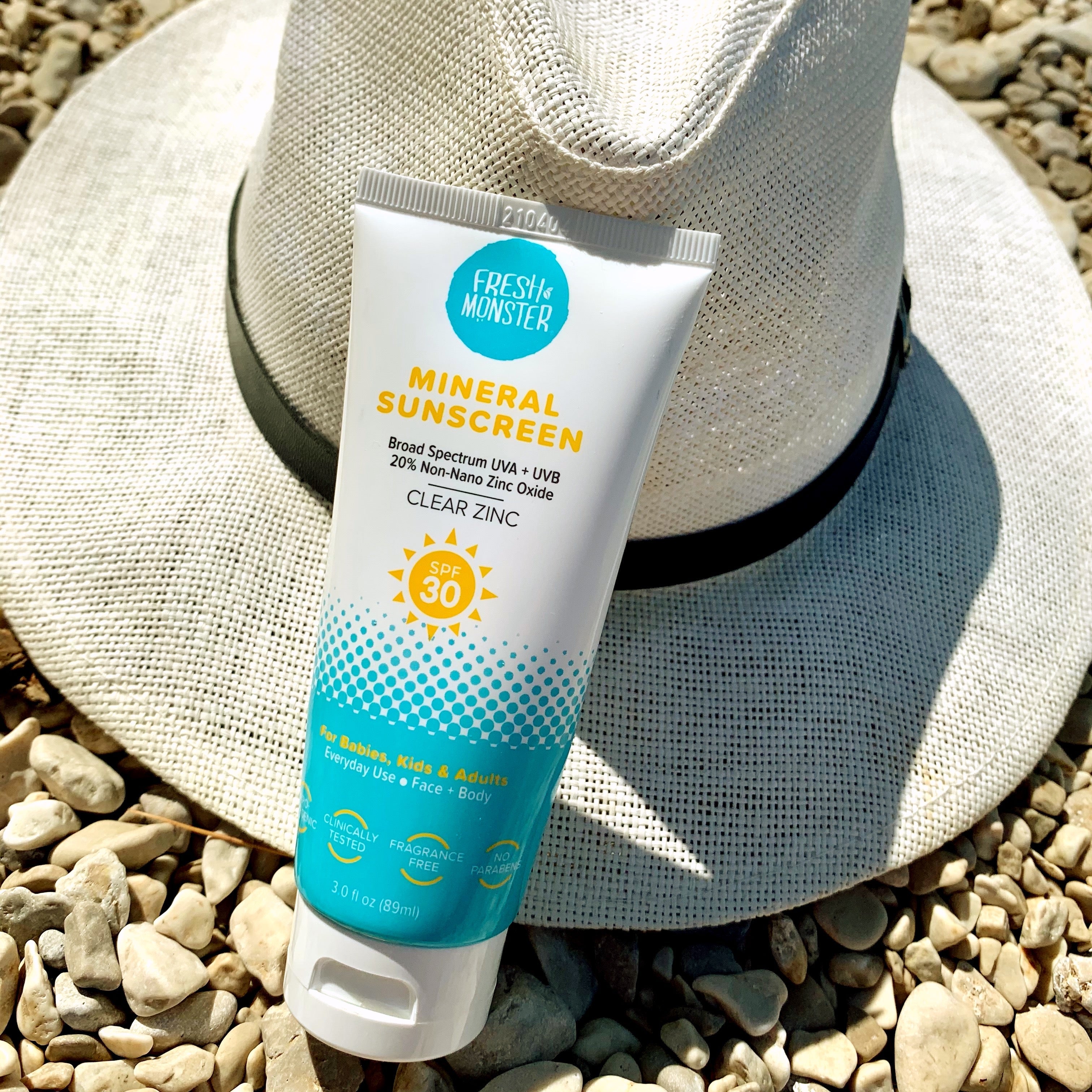 Fresh Monster Kids Sunscreen - SPF 30, Non-Nano Zinc Oxide, Reef Safe & Hypoallergenic - 3oz