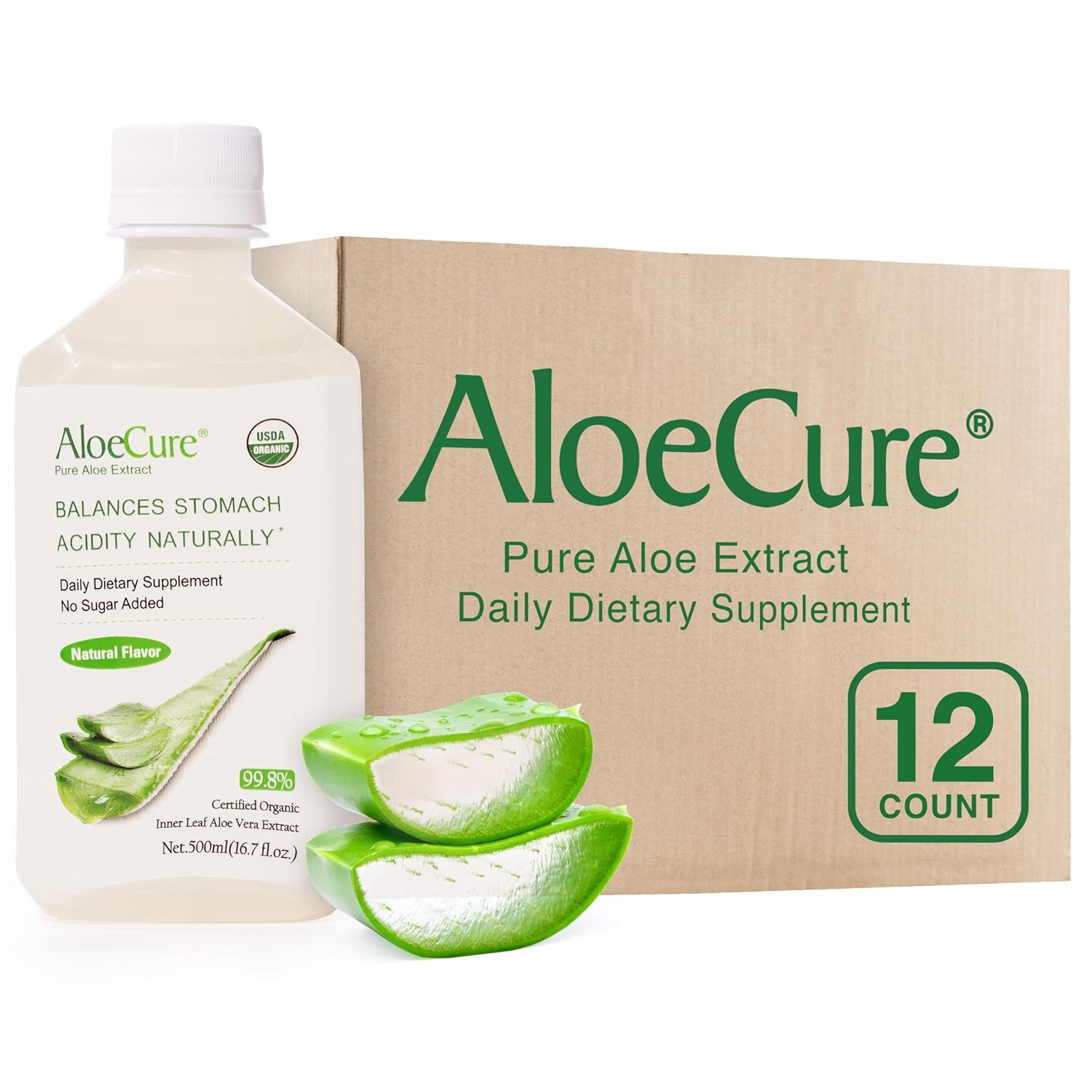 Aloe Vera Juice | USDA Organic, Supports Digestion & Immune System, 6x500ml