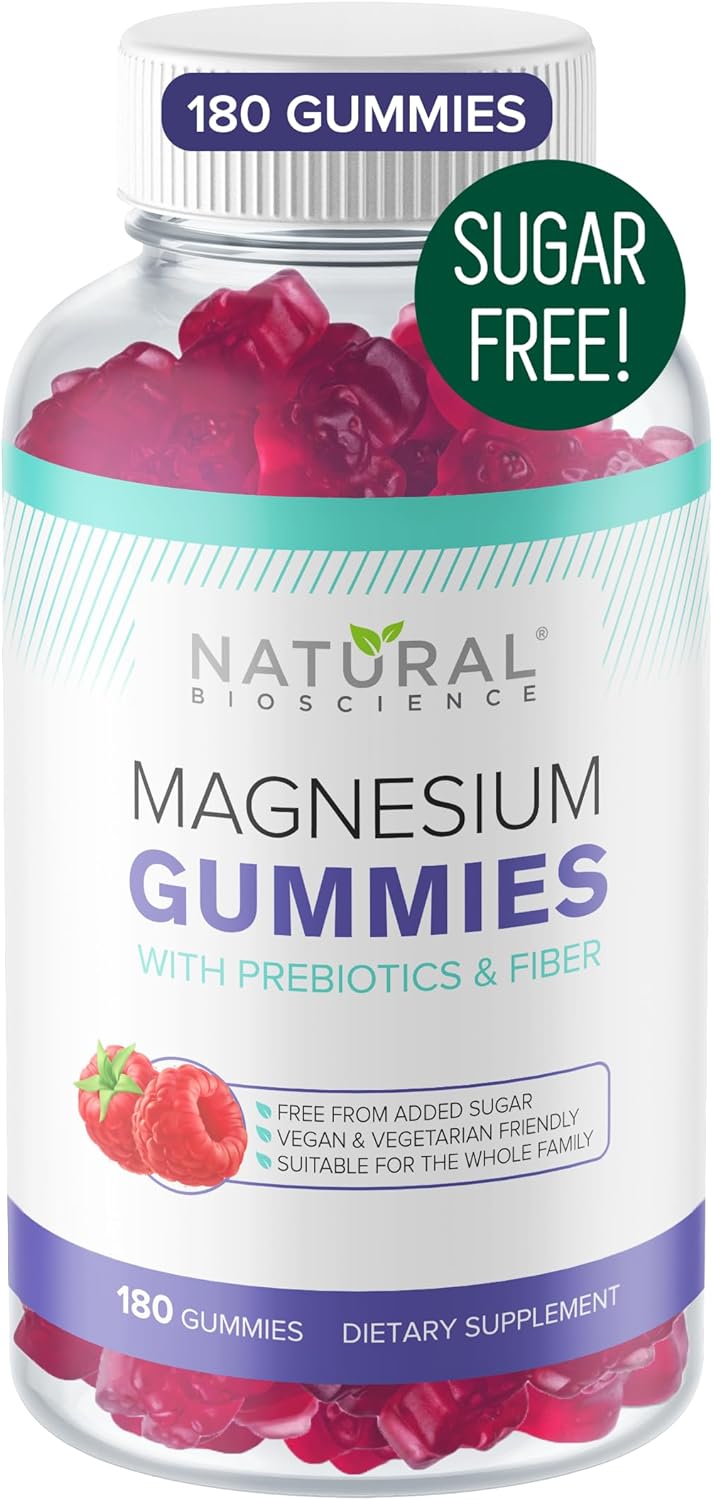 Magnesium Gummies | Sugar-Free, Vegan, Natural Raspberry Flavor, 180 Gummies