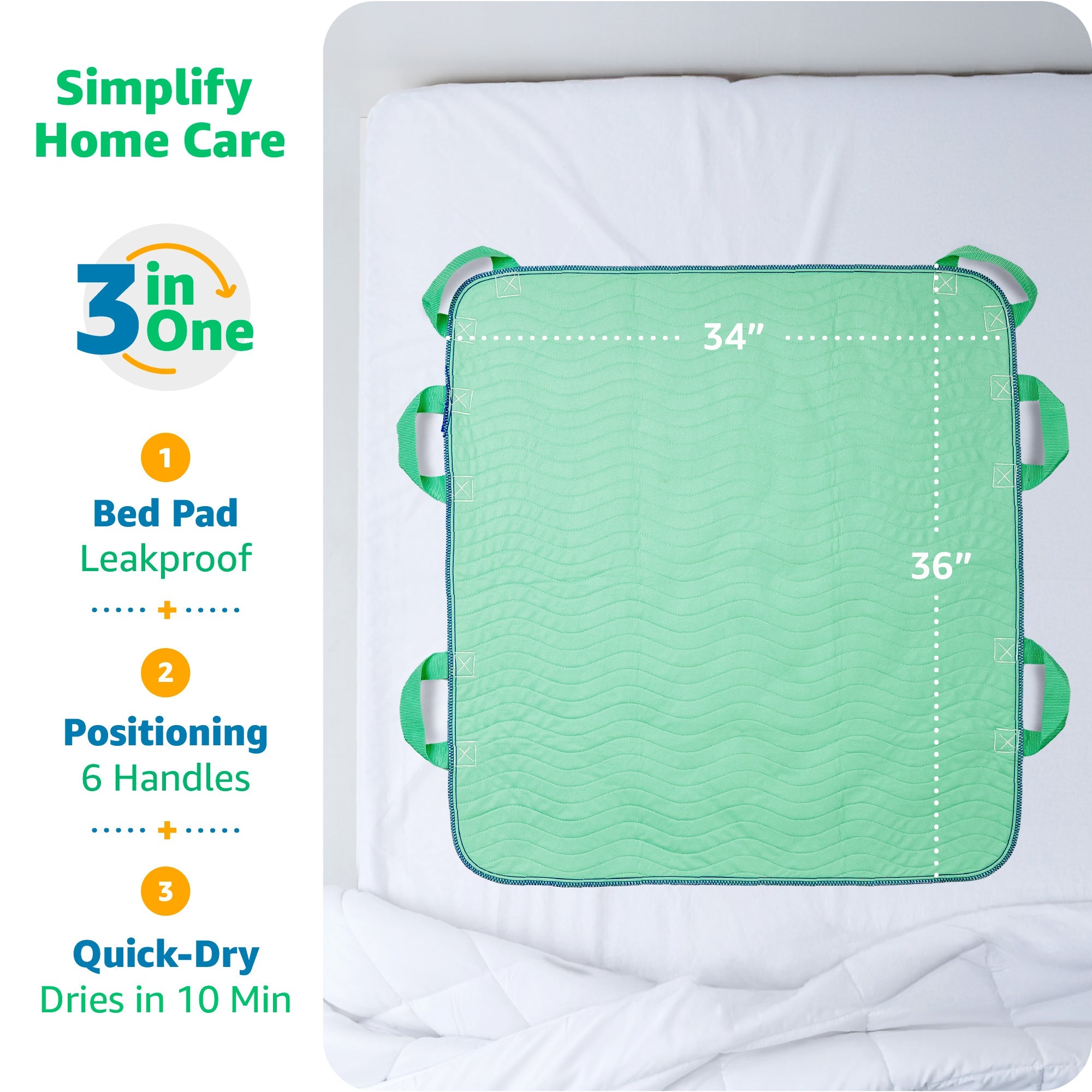 Pack of 1 Positing Underpads - 34" x 36" - Medium