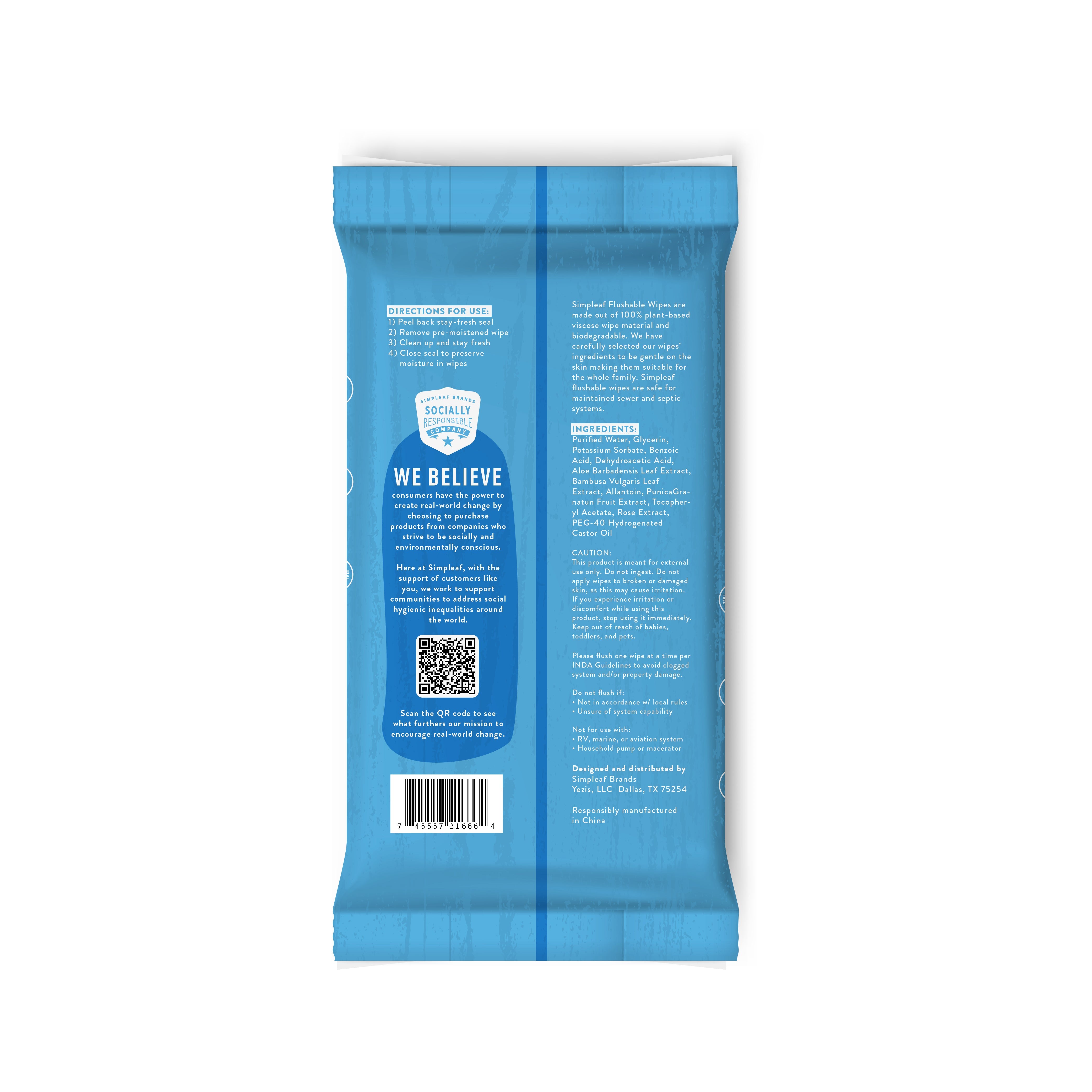 Flushable Wipes, 50 Count