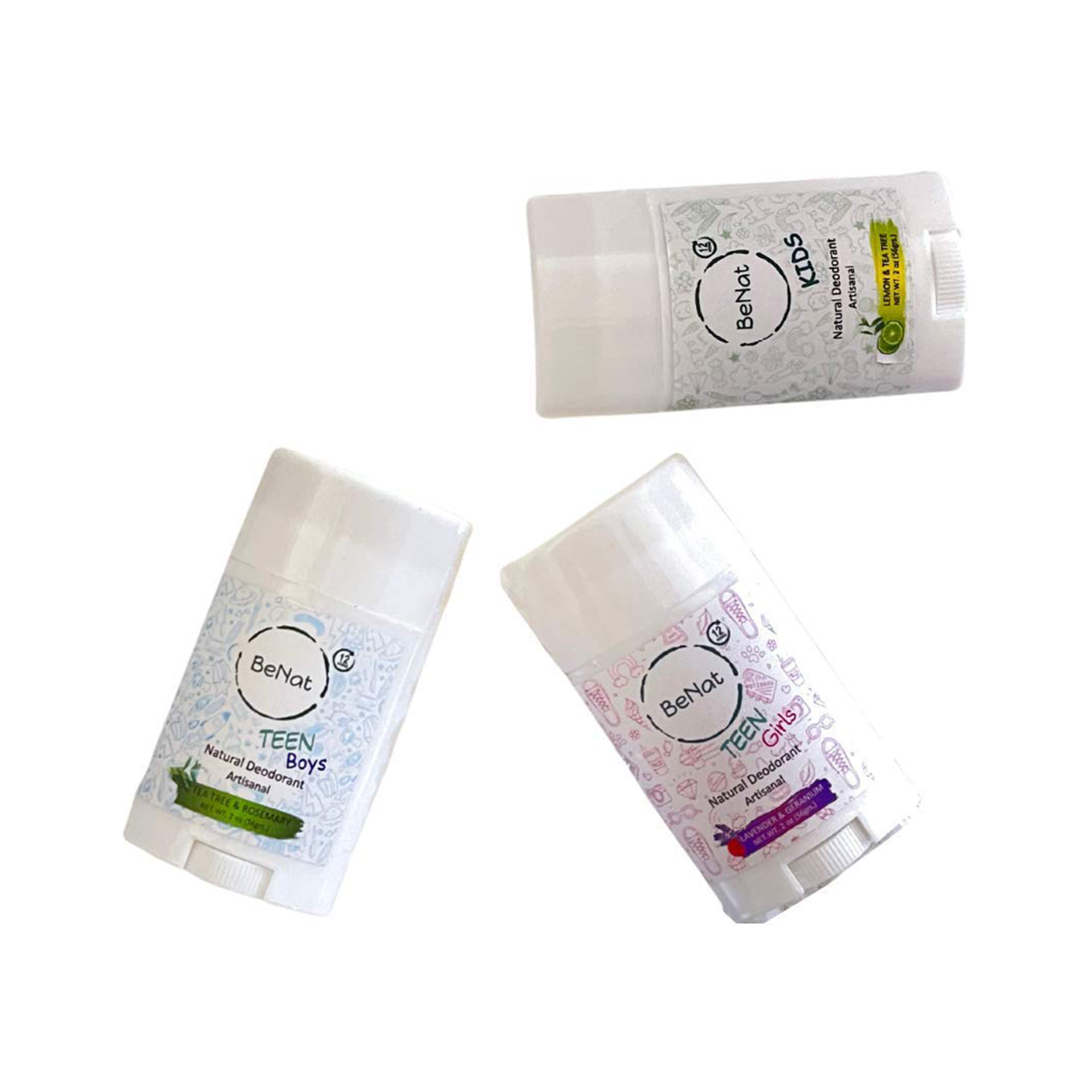 2-Pack all-Natural Deodorants for Kids & Teens