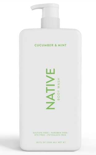 Native Body Wash - Gentle Cleansing, Naturally Derived Ingredients - Cucumber & Mint, 36 oz