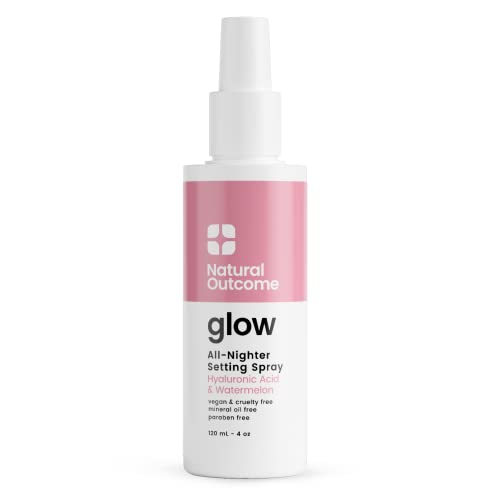 Natural Outcome Glow Makeup Setting Spray - Hydrating, Long Lasting, Oil-Free Formula - 4oz