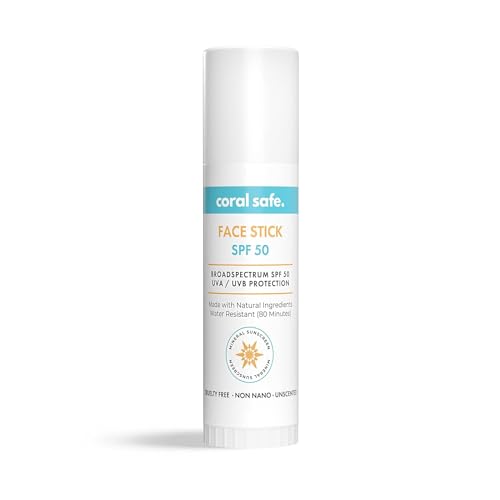 Coral Safe Face Sunscreen SPF 50 - Zinc & Vitamin E, Water Resistant, Biodegradable - 1.5oz