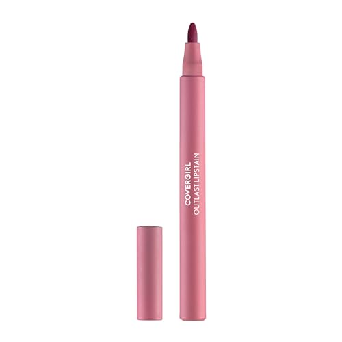 COVERGIRL Outlast Lip Stain - Buildable Satin Color, Vegan Formula, Transfer-Proof - 0.06oz