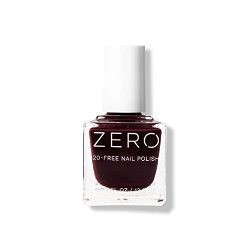 100% PURE Zer0 Nail Polish - Vibrant Burgundy, 20-Free, Vegan & Cruelty-Free - 15ml