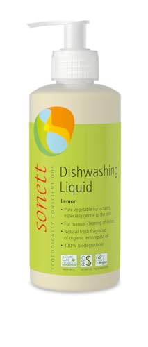 Sonett Dishwashing Liquid - Organic Lemon Essence, 100% Biodegradable & Vegan - 10 Fl.Oz