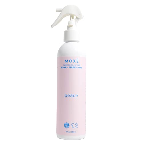 MOXĒ Peace Linen & Room Spray - Calming Essential Oils, Non-Toxic Mist, Bergamot & Lime - 8oz