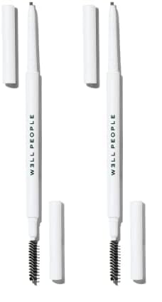 Well People Brow Pencil - Defines & Shapes, Vegan, Plant-Powered Ingredients - Taupe (Pack of 2)