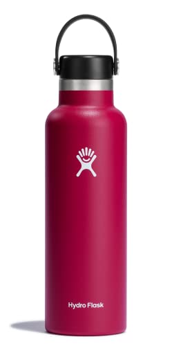 Hydro Flask Standard Mouth Bottle - Keeps Drinks Hot/Cold, Durable Stainless Steel, 21oz