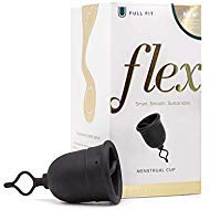 Flex Cup Menstrual Cup - Easy Pull-Tab Removal, Body-Safe, Reusable, 3 Tampon Capacity - Size 02