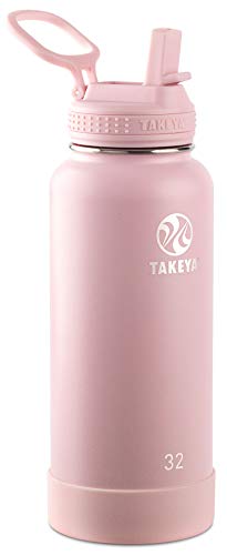 Takeya Actives 32oz Insulated Stainless Steel Water Bottle - 24hr Cold Retention, BPA-Free, Blush