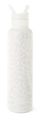 Simple Modern Reusable Water Bottle - Keeps Drinks Cold, Leakproof, BPA-Free - 24oz Cream Leopard