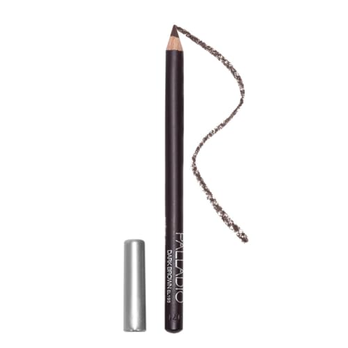 Palladio Wooden Eyeliner Pencil - Long Lasting, Rich Pigment, Smooth Application - Dark Brown