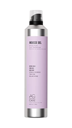 AG Care Hair Mousse Gel - Extra-Firm Curl Retention, Anti-Frizz, Plant-Based - 10 Fl Oz