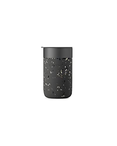 W&P Porter Ceramic Mug - Stylish, Durable Design, BPA-Free Lid, 16oz, Terrazzo Charcoal