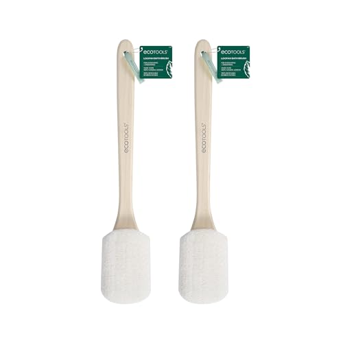 EcoTools Loofah Bath Brush - Exfoliating, Natural Loofah & Bamboo, 2 Count