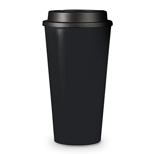 Simply Green Solutions Reusable Coffee Cup - Insulated, BPA-Free, 16oz, Dishwasher Safe, Black